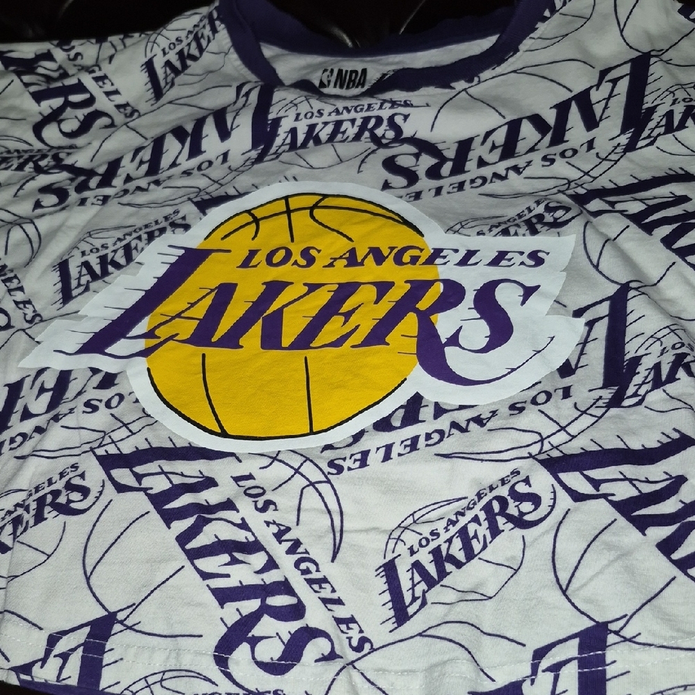 Los Angeles Lakers White & Purple Crop Top Sz. XS (2/4)